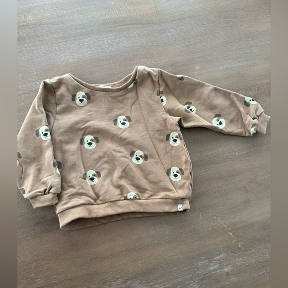oh baby! Brooklyn Boxy Sweatshirt & Joggers- Puppy Faces Print - Caramel- 2-3 YR - Picture 5 of 8